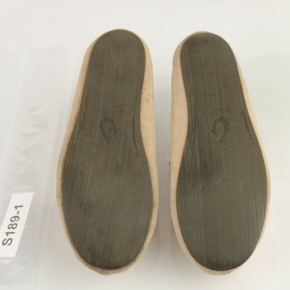 OluKai Womens Nohea Slip On Shoe Size 5 Tan Suede Sherpa Slipper Wool Shearling - Picture 8 of 12